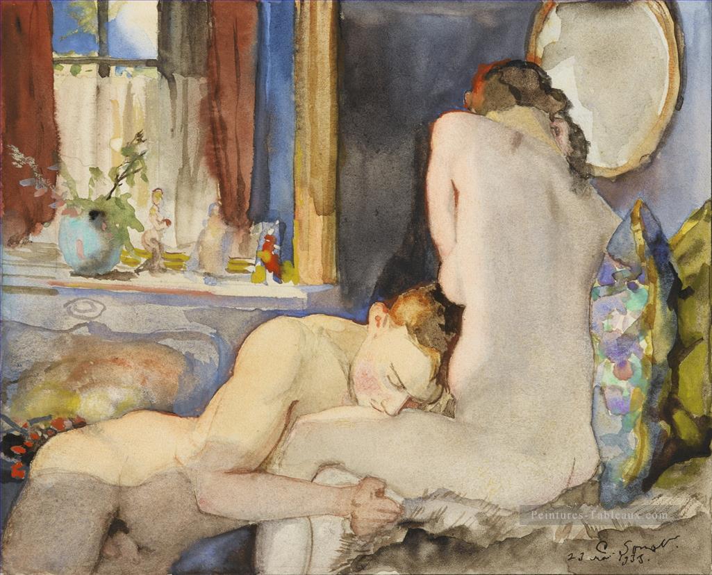 LES LOVERS Konstantin Somov sexuelle nue nue Peintures à l'huile